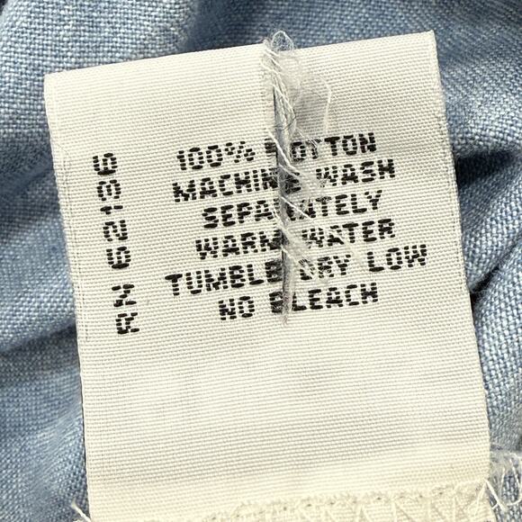 VTG Guess by Georges Marciano Chambray Denim Shirt Corduroy Collar Embroidered - Picture 7 of 8